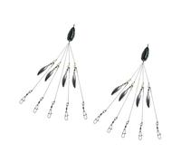 MURYE 2 esche leggere a 5 braccia con testa con spinner, facili da lanciare per gruppi di pesca, girelle girevoli