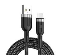 MURYE Cavo dati USB C intrecciato rinforzato dotato di funzione di illuminazione e arresto automatico di ricarica quando si spegne automaticamente completamente il cavo intrecciato di tipo C