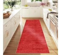 Murzoeky Tappeto Passatoia Corridoio Cucina Lavabile Antiscivolo Tappeto Runner per Corridoio Tappeto Cucina Passatoia 60 x 360 cm, Tappetto Pelo Corto per Soggiorno Camera da Letto Interno Rosso