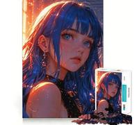 Musa radiosa dai capelli blu in un bagliore etereo - Puzzle per adolescenti da 1000 pezzi - Gioco di logica e abilità - Gioco rilassante - Taglio preciso - Regalo perfetto (50x75cm)