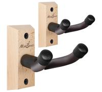 Musbeat Set di 2 supporti da parete per ukulele, in legno di faggio a 45°, a forma di V, per banjo, mandolino, ukelele (concerto, ananas, soprano, tenore e baritono)