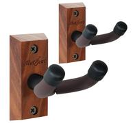 Musbeat Set di 2 supporti da parete per ukulele, in legno di noce, 45°, a forma di V, per banjo, mandolino, ukelele (concerto, ananas, soprano, tenore e baritono)