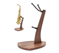 Musbeat Supporto per sassofono, supporto per sassofono contralto e tenore, in legno di noce con gioghi in morbido silicone, supporto per sassofono tenore realizzato a mano in legno per casa e studio