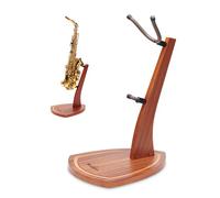 Musbeat Supporto per sassofono, supporto per saxofono contralto e sax tenore, in legno di mogano con gioghi in morbido silicone, supporto per sassofono tenore realizzato a mano in legno per casa e