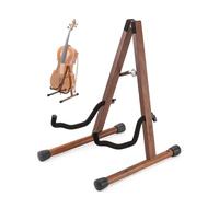 Musbeat Supporto per Violoncello a Forma di A con Porta Arco, Stabile e Sicuro, in Noce con Schiuma Imbottita per Violoncelli 1/2, 3/4, 7/8 e 4/4, adatto anche per Chitarra