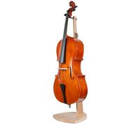 Musbeat Supporto per violoncello, supporto in legno con porta-arco, realizzato a mano in faggio! Supporto per 1/2, 1/4, 3/4, 1/8, 7/8 e 4/4 taglia completa