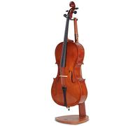 Musbeat Supporto per Violoncello, Supporto per Violoncello in Legno con Portaarco - Fatto a Mano, in Legno di Mogano per Casa e Studio Esposizione Violoncelli 4/4, 3/4, 1/2, 1/4, 7/8, 1/8