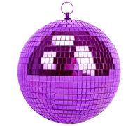 Muscab - Palla a specchio per discoteca, DJ, club, feste, matrimoni, decorazione per la casa, 20,3 cm, con anello per appenderla, viola