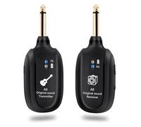 Muscab Sistema ricevitore trasmettitore wireless A8 per chitarra, 2,4 GHz, audio 24 bit/48 kHz, bassa latenza < 4 ms, per chitarra elettrica e basso, audio wireless pulito per musica e bassi