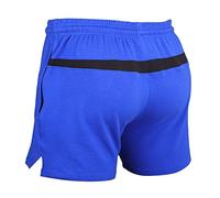 Muscle Alive Uomo Bodybuilding Palestra Pantaloncini Cotone Allenarsi Sportivo Fitness Workout Shorts 5 inch Blu M