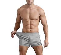 Muscle Alive Uomo Fitness Workout Palestra Bodybuilding Allenarsi Pantaloncini Corsa Corti Cotone Shorts S1001 Grigio, 3inch Thin No Pockets L