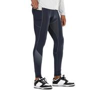 Muscle Alive Uomo Palestra Bodybuilding Compressione Gambale Collant Allenarsi Fitness Pantaloni Livello Base Freddo Secco Grigio Scuro XL