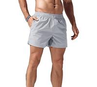 Muscle Alive Uomo Running Corti 5" Leggero Fitness Bodybuilding Shorts Asciugatura Veloce Insieme a Traspirante Retro in Rete Grigio L