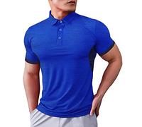 Muscle Alive Uomo Sport Corsa Running Manica Lunga Asciugatura Rapida Catarifrangente Esercizio Fitness T-Shirt Blu XL