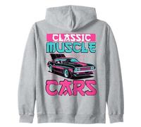 Muscle Car Classica, Stile retrò Anni '80, Design Synthwave per Amanti delle Auto Felpa con Cappuccio