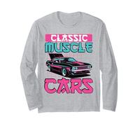 Muscle Car Classica, Stile retrò Anni '80, Design Synthwave per Amanti delle Auto Maglia a Manica