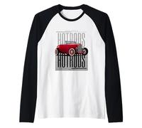 Muscle Car retrò Vintage a Grande Blocco, Hot Rod V8 Maglia con Maniche Raglan