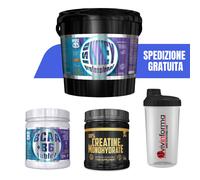 MUSCLE CENTER Proteine isolate 5 Kg cioccolato + BCAA 150 cps + Creatina 100g