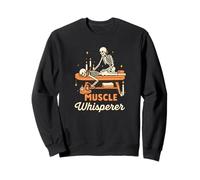Muscle Whisperer Funny Massage Therapist Skeleton Graphic Felpa