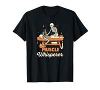 Muscle Whisperer Funny Massage Therapist Skeleton Graphic Maglietta