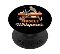 Muscle Whisperer Funny Massage Therapist Skeleton Graphic PopSockets PopGrip Adesivo