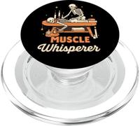 Muscle Whisperer Funny Massage Therapist Skeleton Graphic PopSockets PopGrip per MagSafe