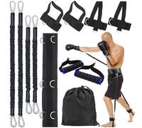 MuscleForge Allenamento Boxe Casa - Fasce Boxe Set da 12 pezzi con elastici di resistenza - Accessori boxe con cintura, cavigliere e polsiere - Fitness domestico per velocità, potenza e agilità