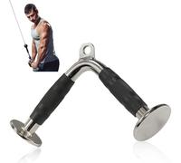 MuscleForge Barra Tricipiti a V per Macchina a Cavo - Maniglia Palestra in Acciaio Cromato con Impugnature Antiscivolo, Universale, Presa Stabile per Bicipiti e Tricipiti