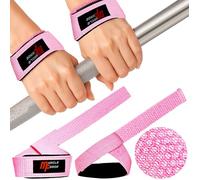 MuscleForge Cinghie di Sollevamento Pesi Rosa - Straps per Palestra da Donna Rosa - Fasce per Polsi Palestra Antiscivolo, Accessori da palestra per Powerlifting, 2 pezzi