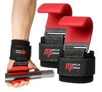 MuscleForge Ganci Sollevamento Pesi 8mm Neoprene - Fasce Polsi Palestra Imbottite - Grip Training Hooks per Palestra, Powerlifting - Ganci Bodybuilding Uomo Donna