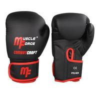 MuscleForge Guantoni da Boxe 10 Oz - Uomo e Donna, per Sparring e Allenamento, Sacco da Boxe, Kick Boxing e Muay Thai, Guanti Box - Similpelle PU Premium con Cinturino Regolabile e Ventilazione