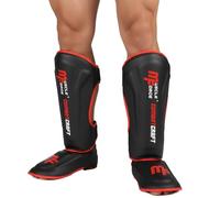 MuscleForge Paratibie Kick Boxing con Protezione del Piede Taglia XL - per Muay Thai, MMA e Arti Marziali - Imbottitura Eva Alta Densità, Cinghie Regolabili, Rivestimento in Velluto Traspirante