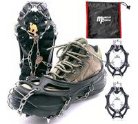 MuscleForge® Ramponi per scarponi da montagna a 19 denti, Premium Ramponi antiscivolo per scarpe per neve e ghiaccio, in acciaio, taglia 44-47 - XL, per uomini e donne
