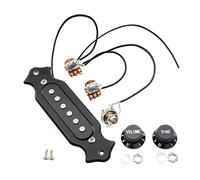 Musclily Pickup Magnetico da Buca Sound Hole Single Coil Pickup Con Manopole per Chitarra Acustica Elettrica, Nero