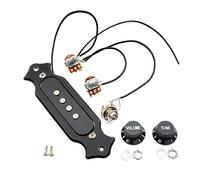 Musclily Pickup Magnetico da Buca Sound Hole Single Coil Pickup Con manopole Volume Tono per Chitarra Acustica Elettrica folk 4 Corde, Nero