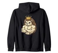 Muscolo Riccio Cartone Animato re Forza Fitness Felpa con Cappuccio