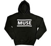 Rock Off officially licensed products Muse Felpa con Cappuccio Bianca Band Logo Nuovo Ufficiale Unisex Nero Pullover Size L