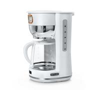 Muse Macchina da caffè MS-220 W | con brocca in vetro, display analogico per mantenere il caldo, capacità 10 tazze, colore bianco opaco