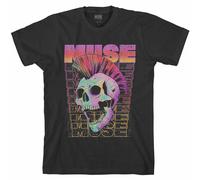 Muse 'Mohawk Skull' (Nero) T-Shirt - NUOVO E UFFICIALE