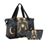 Muse Moon Godness - Borsone da viaggio in stile bohémien, stile gotico, borsone per weekender/pernottamento con borsa da toilette per palestra pieghevole, musa luna dea boho gotico, 1 size