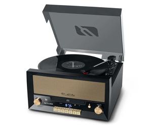 Muse MT 110 B Retro Giradischi con USB, AUX IN, CD, Bluetooth Nero