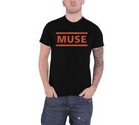 Muse T Shirt Arancia Band Logo Nuovo Ufficiale Uomo Nero Size M