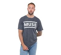 Muse T Shirt Band Logo Nuovo Ufficiale Uomo Dye Wash Nero Size M