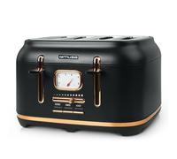 MUSE MS-131 BC Tostapane 4 Fette Acciaio Inox, 6 Livelli Doratura, Nero Vintage