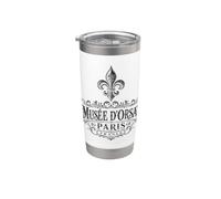 Musée d'Orsay Parigi Francia Ornate Fleur-De-Lis Nero Bicchiere termico in acciaio inox doppia parete