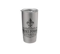 Musée d'Orsay Parigi Francia Ornate Fleur-De-Lis Nero Bicchiere termico in acciaio inox doppia parete
