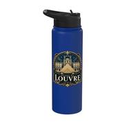 Musée du Louvre Parigi Francia Notte Stainless Steel Insulated Water Bottle