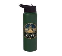 Musée du Louvre Parigi Francia Notte Stainless Steel Insulated Water Bottle