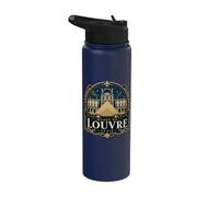 Musée du Louvre Parigi Francia Notte Stainless Steel Insulated Water Bottle