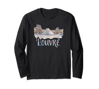 Musée du Louvre Piramide Acquerello Esterno Parigi Francia Maglia a Manica